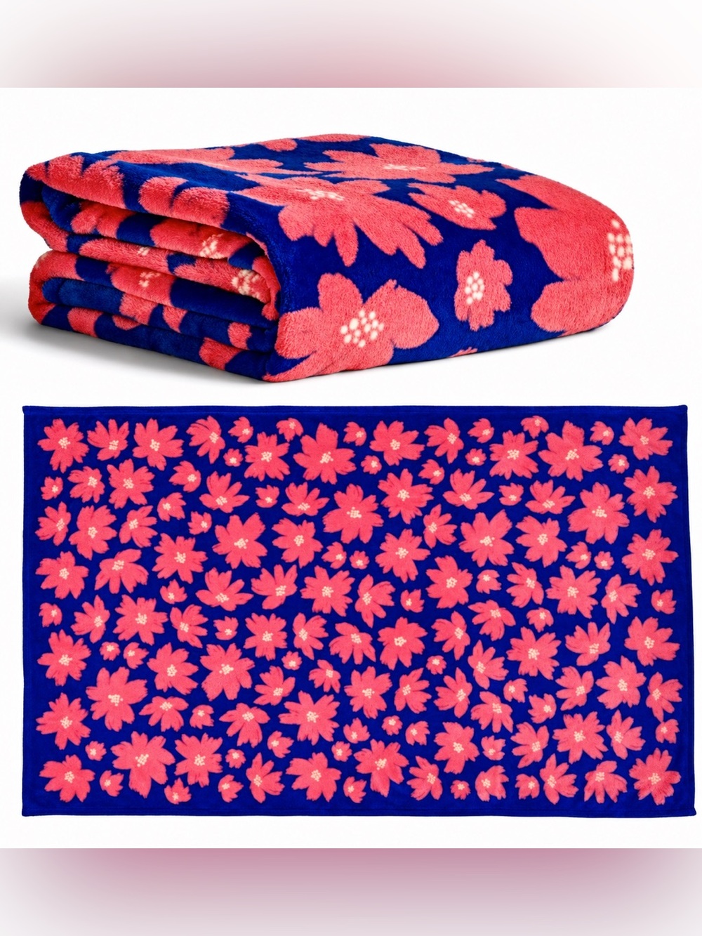 Vera Bradley Throw Blanket ART POPPIES PINK Breast Cancer Awareness RARE Flower